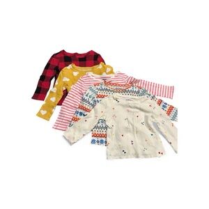Set of 5 Colorful Patterned Long Sleeve Kids Shirts Girls 2T Old Navy Like New